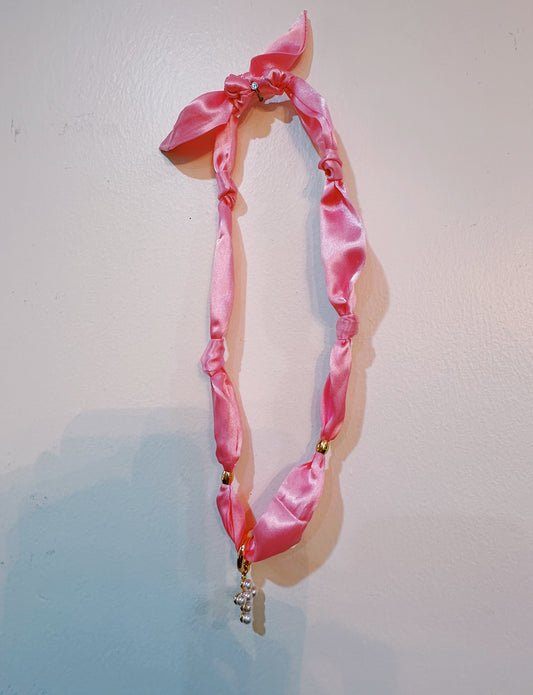 Pinkie Cross Charm Knot