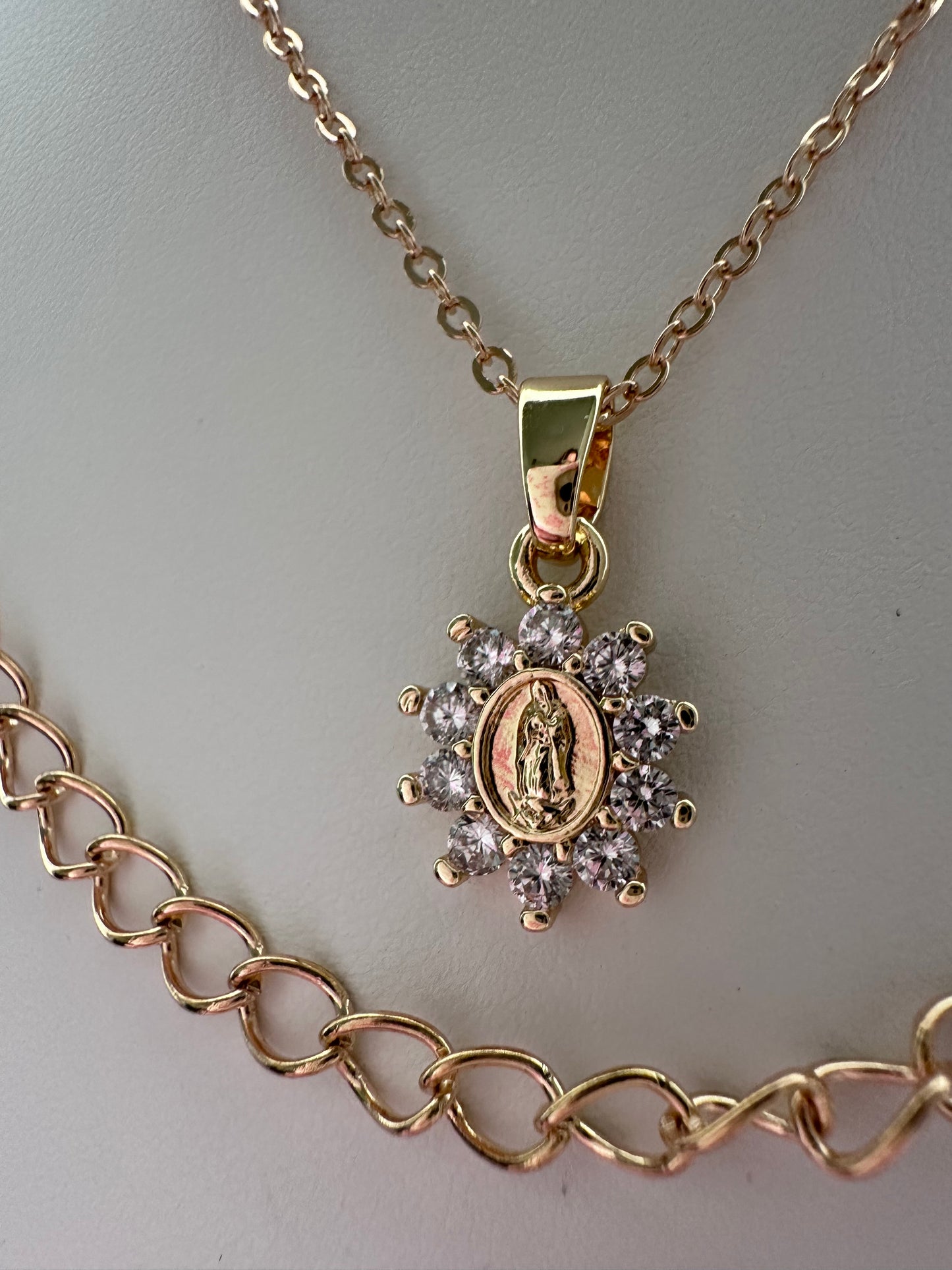 Marian Medal on Gold Filled Chain Layer